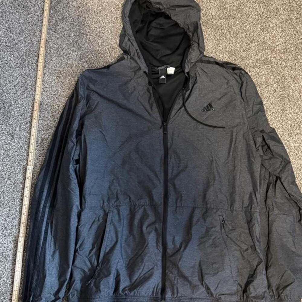 Adidas 3-Stripe Full-Zip Hooded Windbreaker Jacket